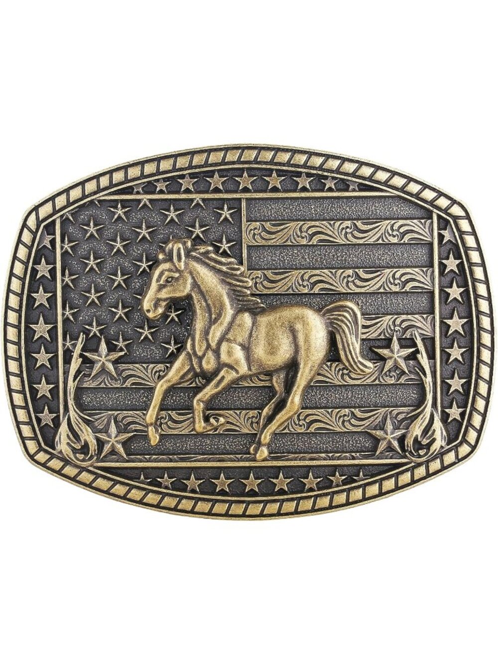Men 3-bronze Horse Western Cowgirl Rodeo Longhorn Bull Belt Buckles